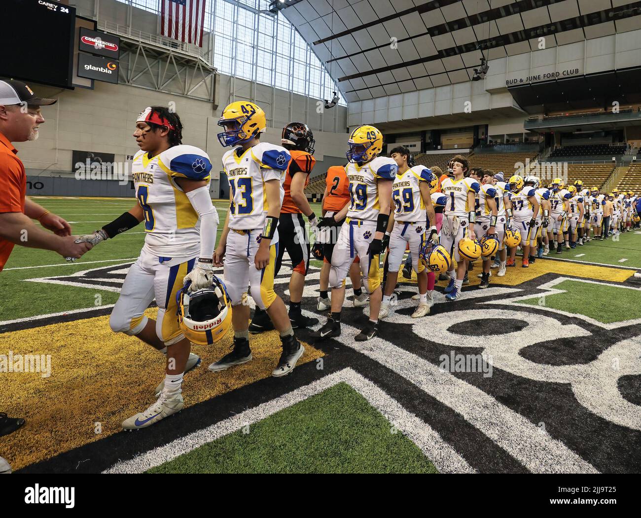 Football action with Carey vs Kendrick High School in Moscow, Idaho