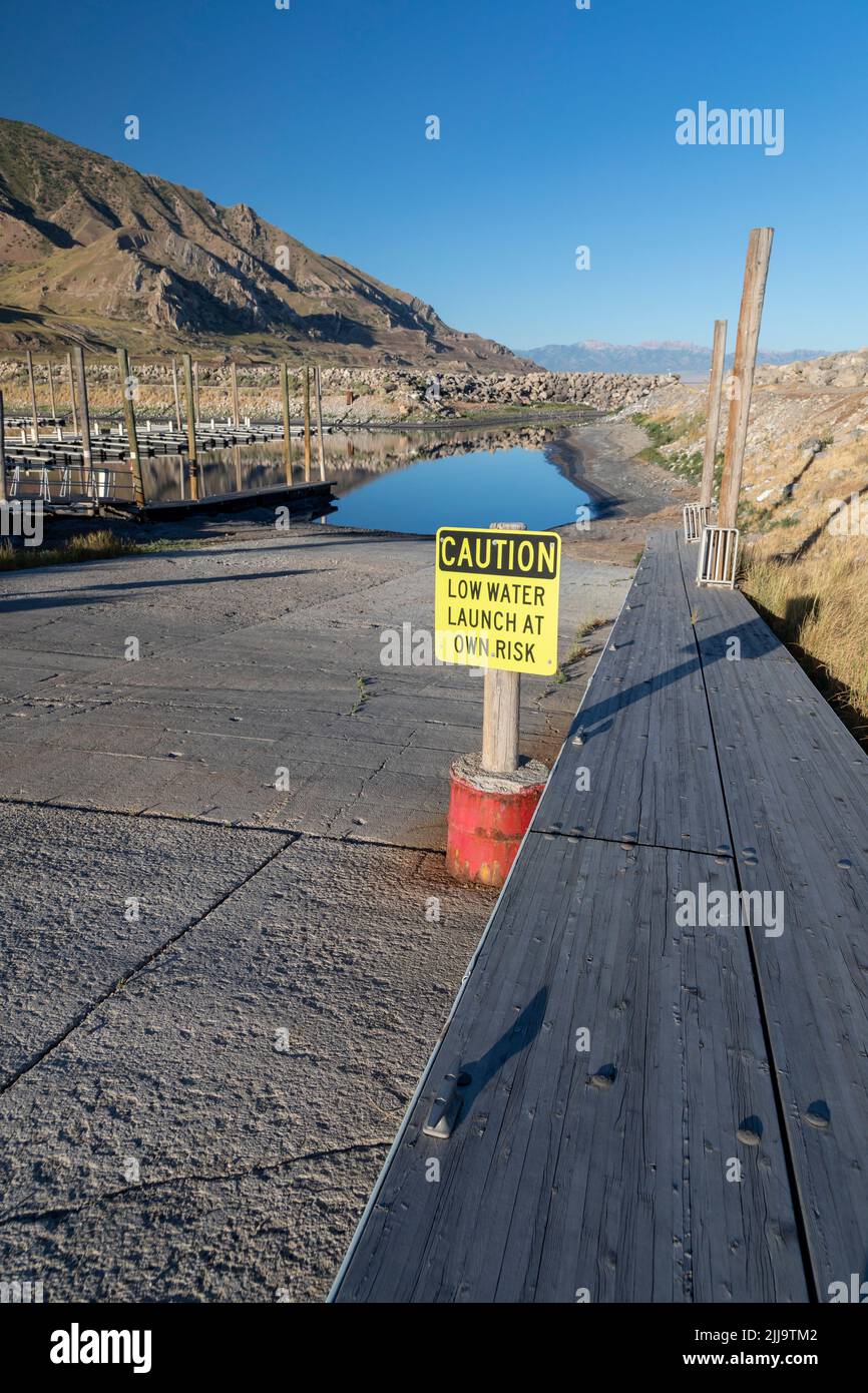 Magna, Utah The boat ramp at Great Salt Lake State Park. The park's