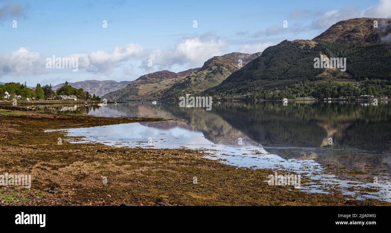 Looking down Loch Duich towards Ratagan Stock Photo