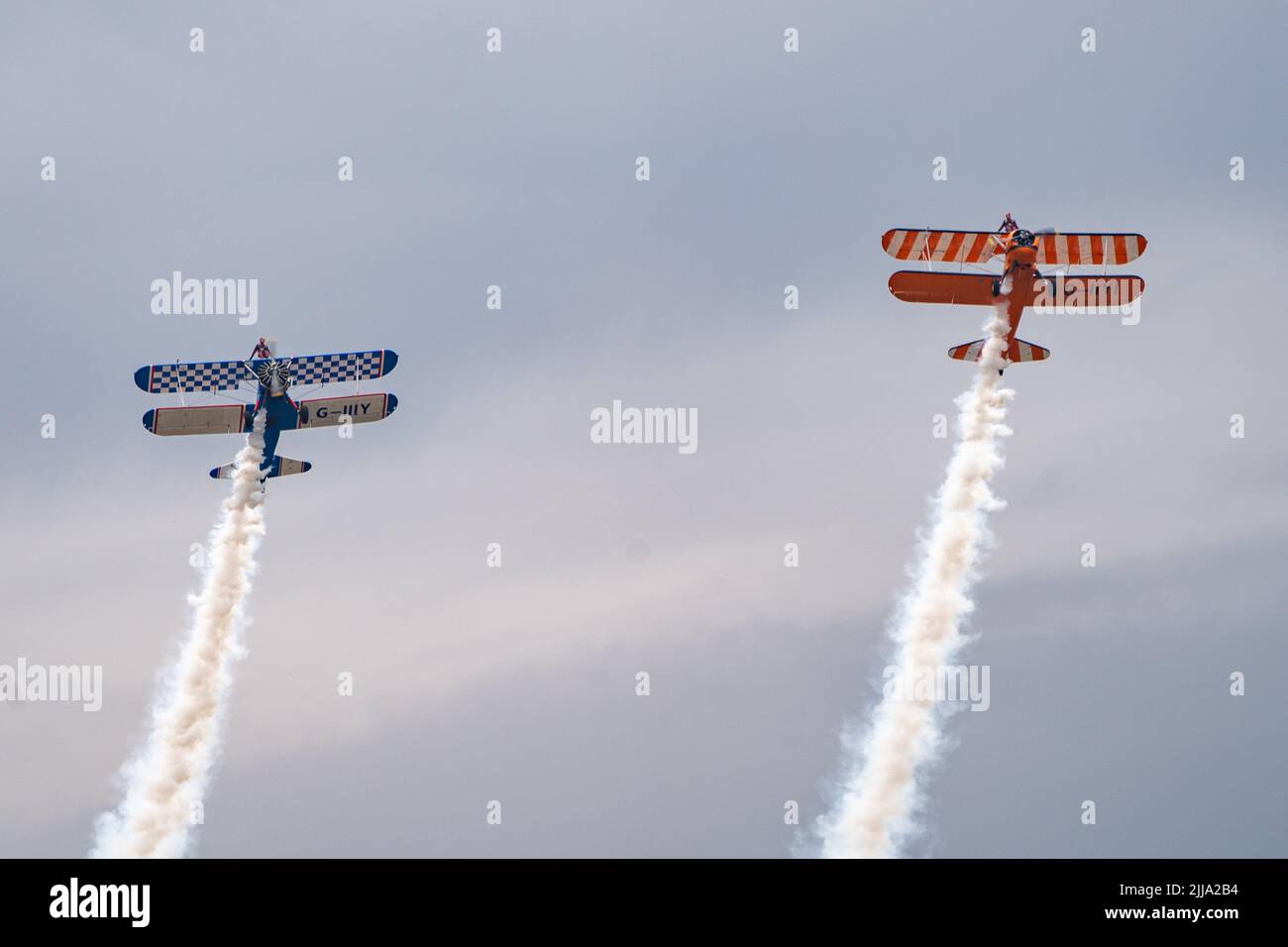 Wing Walkers At Farnborough Air Show 2022 Stock Photo Alamy