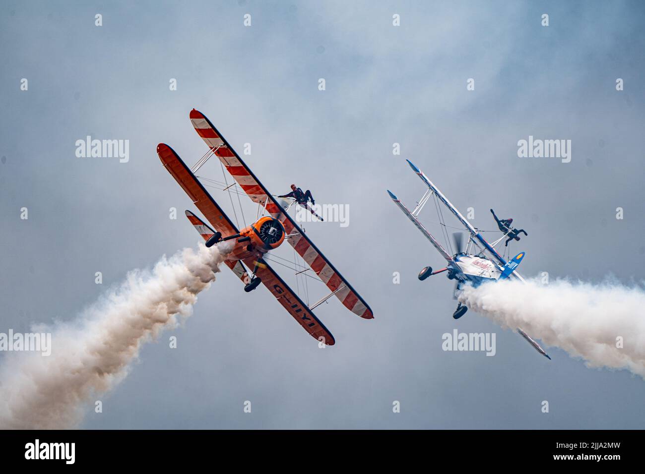 Wing Walkers At Farnborough Air Show 2022 Stock Photo Alamy
