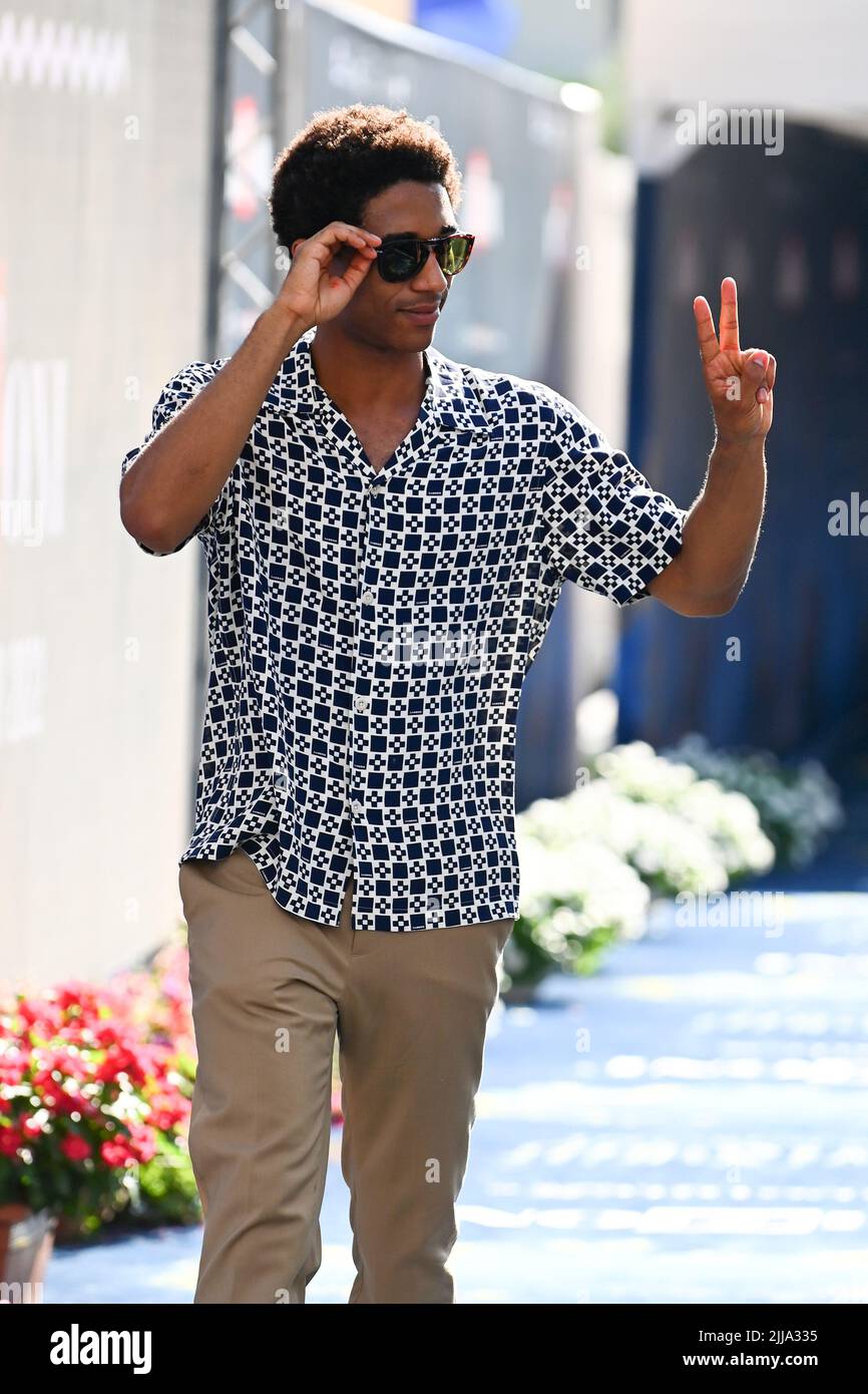 GIFFONI VALLE PIANA, ITALY - JULY 24 Alberto Boubakar Malanchino attend ...