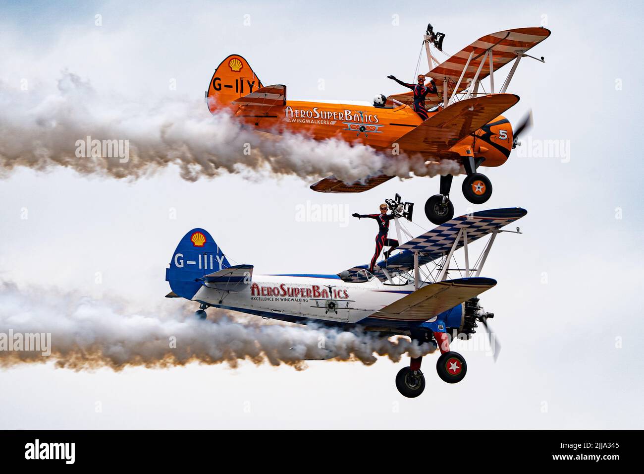 Wing Walkers At Farnborough Air Show 2022 Stock Photo Alamy