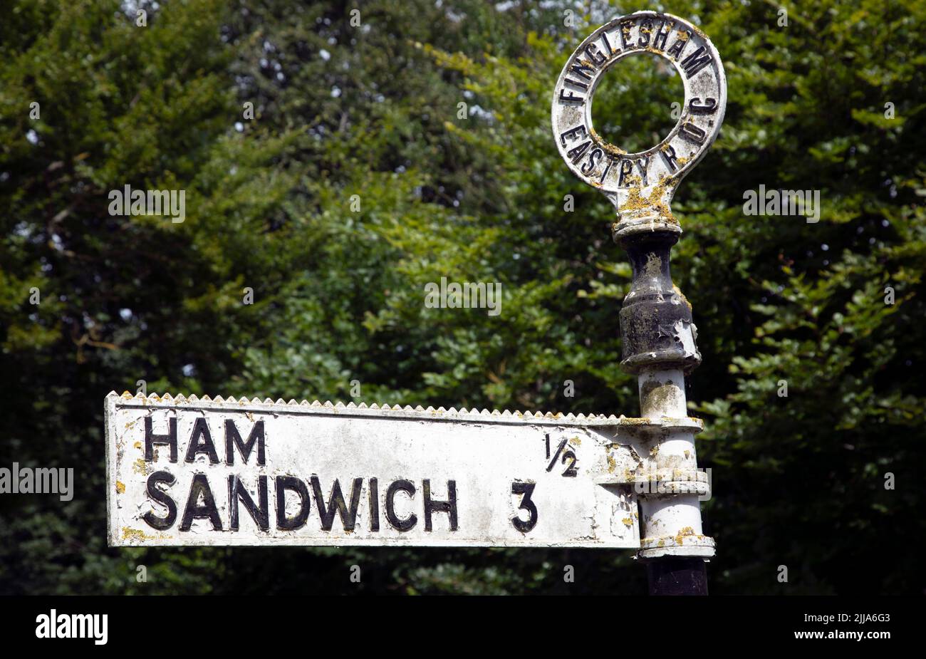 Ham Sandwich road sign, Kent, England Stock Photo Alamy