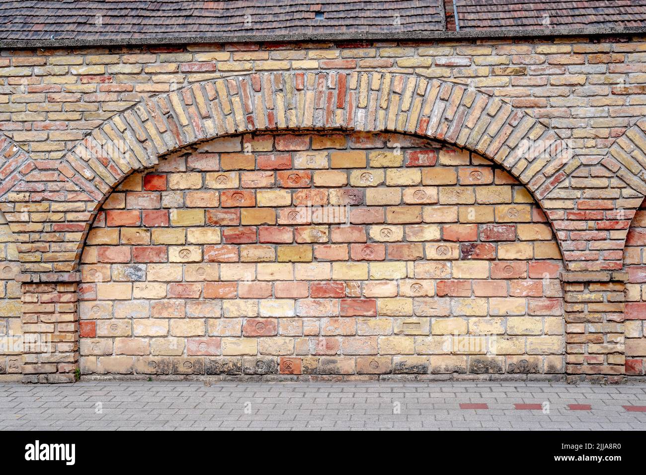 old broken brick wall. Brick wall texture Background, Block pattern. Stock Photo