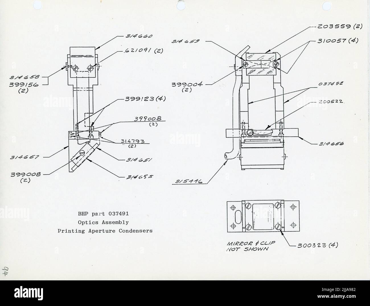 The BHP Optical Assembly Printing Aperture condensors Stock Photo Alamy