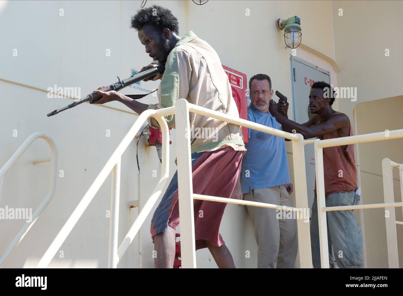 MAHAT M. ALI, TOM HANKS, FAYSAL AHMED, CAPTAIN PHILLIPS, 2013 Stock Photo