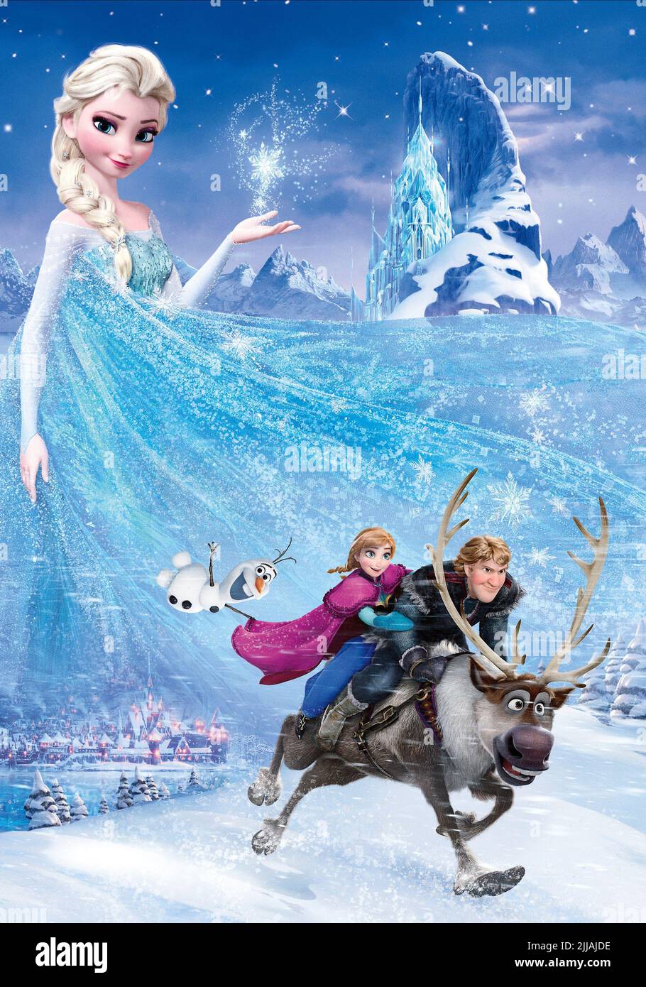 ELSA, OLAF, ANNA, KRISTOFF, SVEN, FROZEN, 2013 Stock Photo