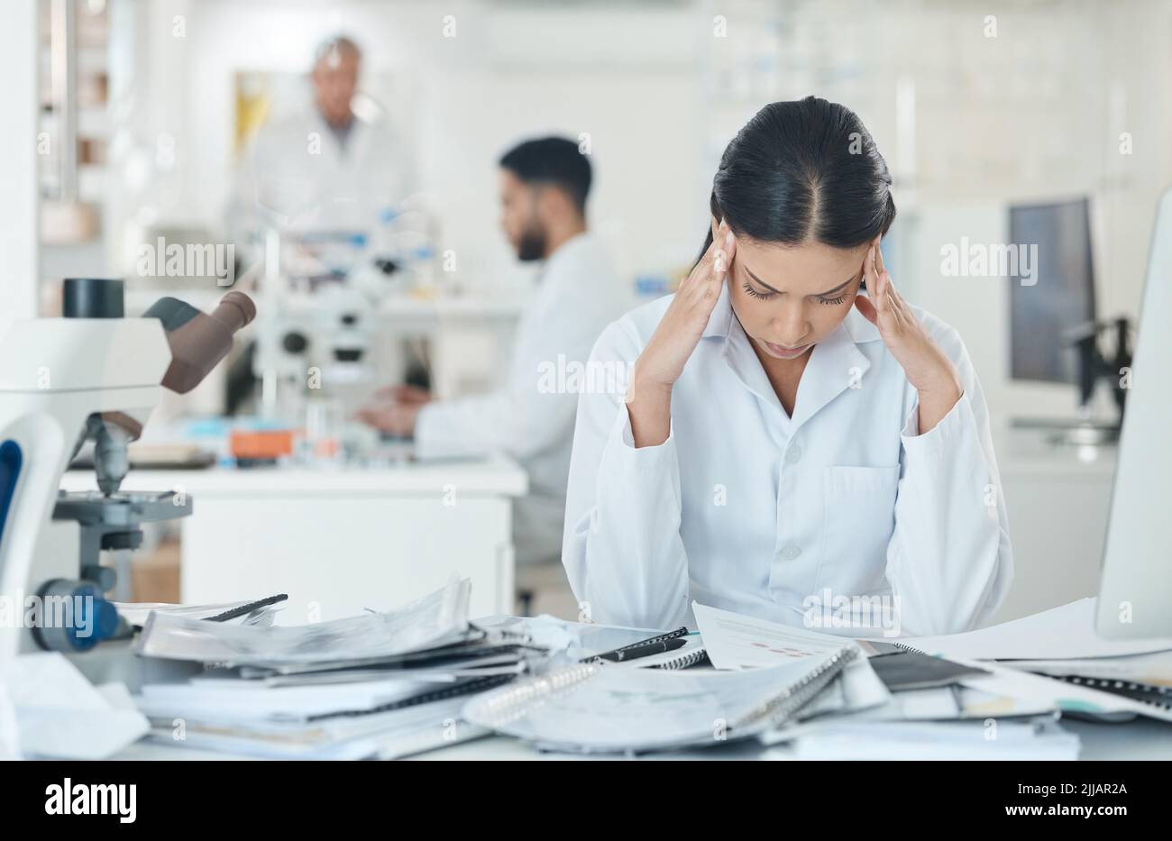 Stressed Lab Tech Scientist working lab hi-res stock photography and images - Alamy