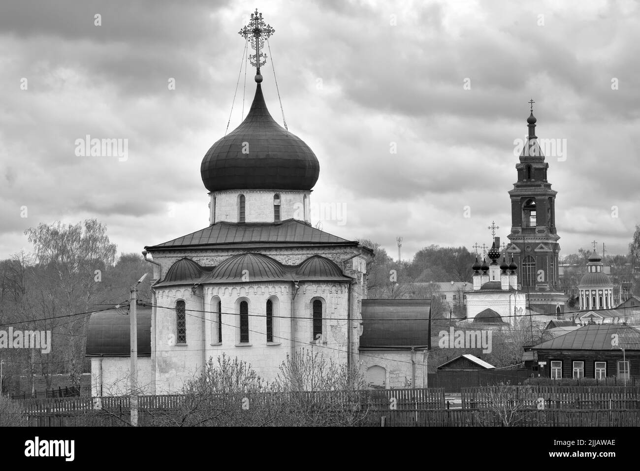 St. George's Cathedral in the old town. An ancient temple of the XIII century. Yuryev-Polsky, Russia, 2022 Stock Photo