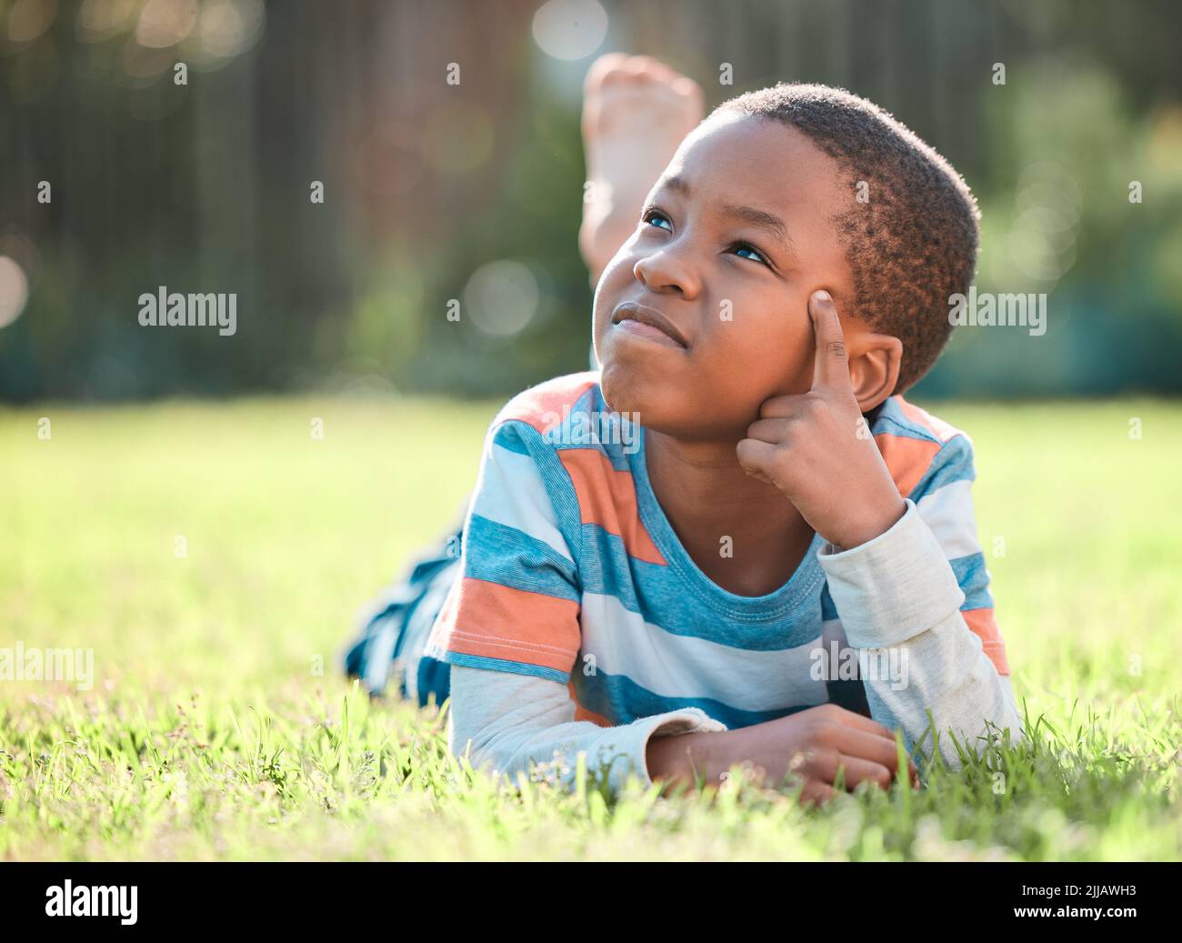 African boy thinking child hi-res stock photography and images - Alamy