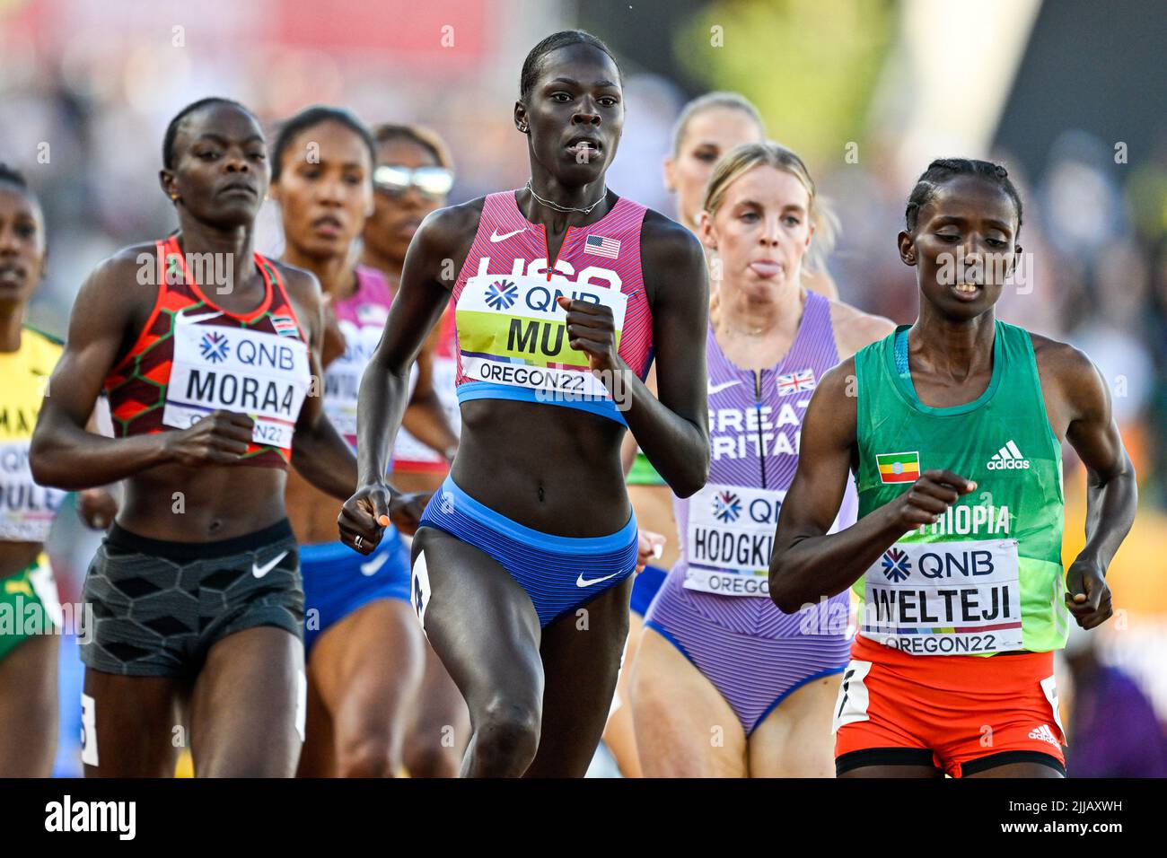 EUGENE, UNITED STATES JULY 24 Athing Mu of USA competing on Women's