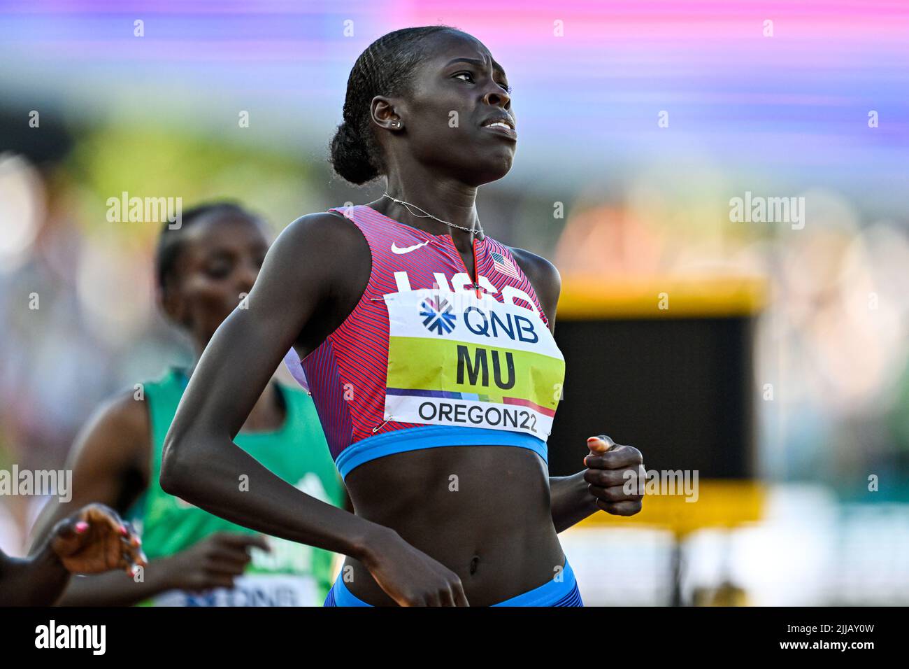EUGENE, UNITED STATES JULY 24 Athing Mu of USA competing on Women's