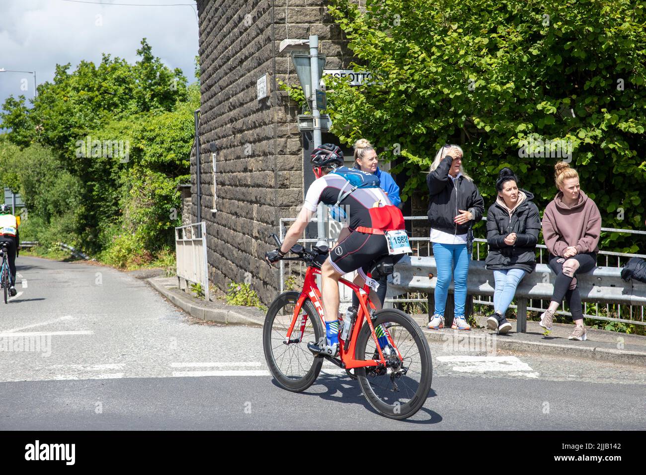 Ironman Uk event in Bolton Lancashire July 2022, competitors compete in the cycle bike riding