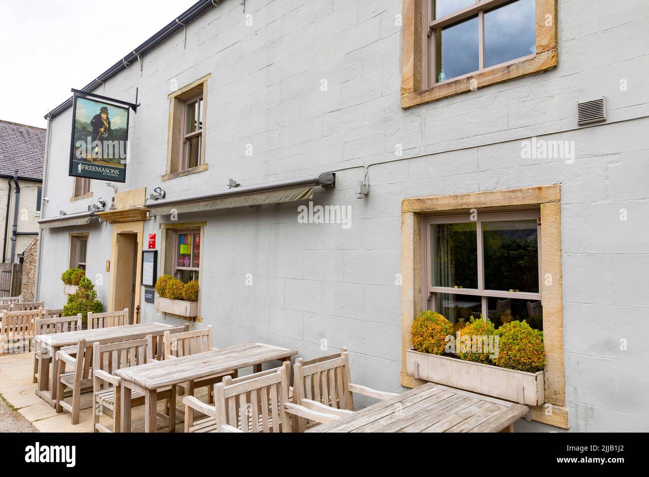 Freemasons restaurant in Wiswell, a Ribble valley village near Clitheroe,Lancashire,England, Uk on a summers day Stock Photo