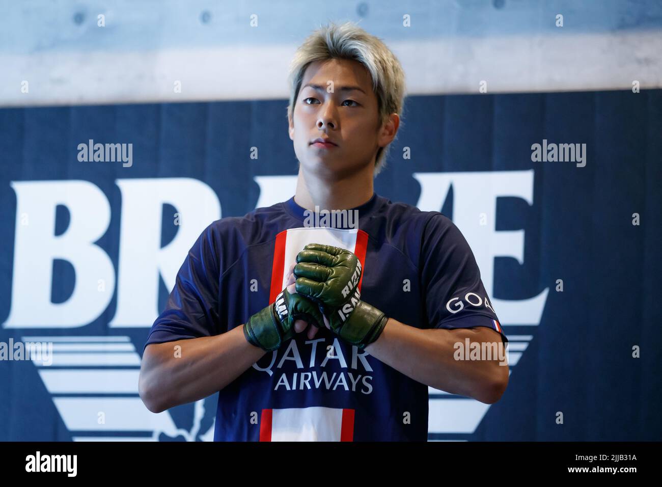 Japanese MMA fighter Kota Miura opens his training ahead of RIZIN.37 his match against Felipe King Hunter Masoni at Saitama Super Arena on July 31 at BRAVE Setagaya in Tokyo, Japan on July, 22, 2022. (Photo Motoo Naka/AFLO) Stock Photo