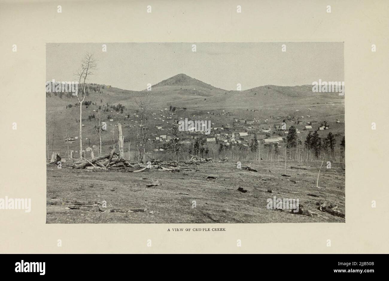 A View of Cripple Creek, Colorado from the article ' COLORADO'S NEW GOLD-CAMPS ' By Prof. Arthur Lakes from The Engineering Magazine DEVOTED TO INDUSTRIAL PROGRESS Volume VII April to September, 1894 NEW YORK The Engineering Magazine Co Stock Photo