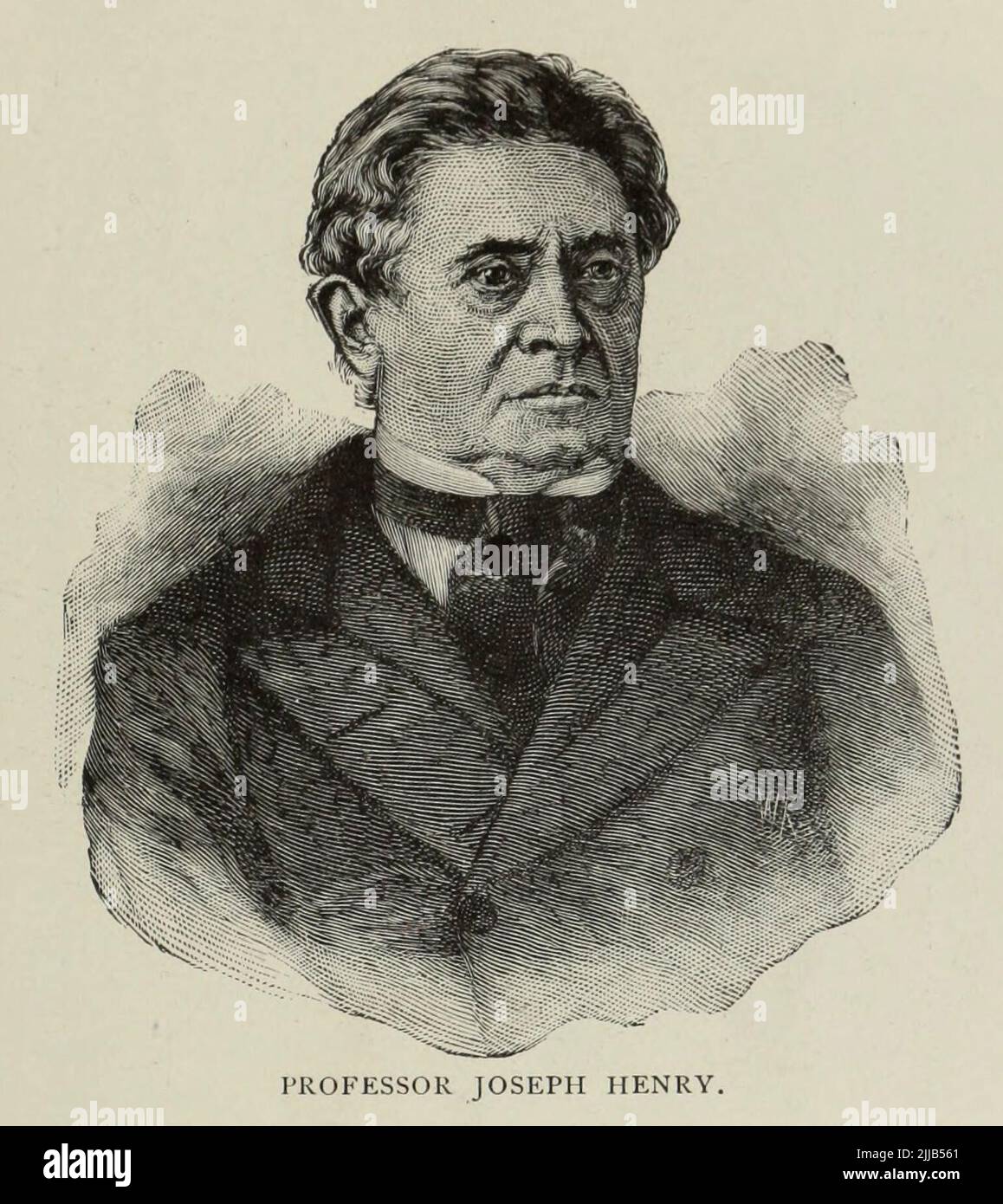 Joseph Henry (December 17, 1797 – May 13, 1878) was an American scientist who served as the first Secretary of the Smithsonian Institution. from the article ' BEGINNINGS AND FUTURE OF THE ARC-LAMP ' by S. M. Hamill  from The Engineering Magazine DEVOTED TO INDUSTRIAL PROGRESS Volume VII April to September, 1894 NEW YORK The Engineering Magazine Co Stock Photo