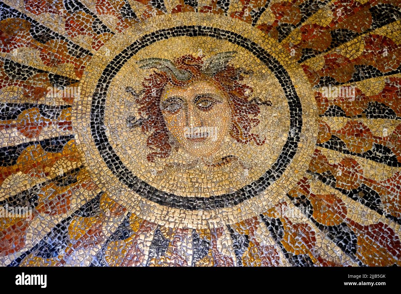 Medusa mosaic floor tiles palace grand masters greek island rhod hi-res