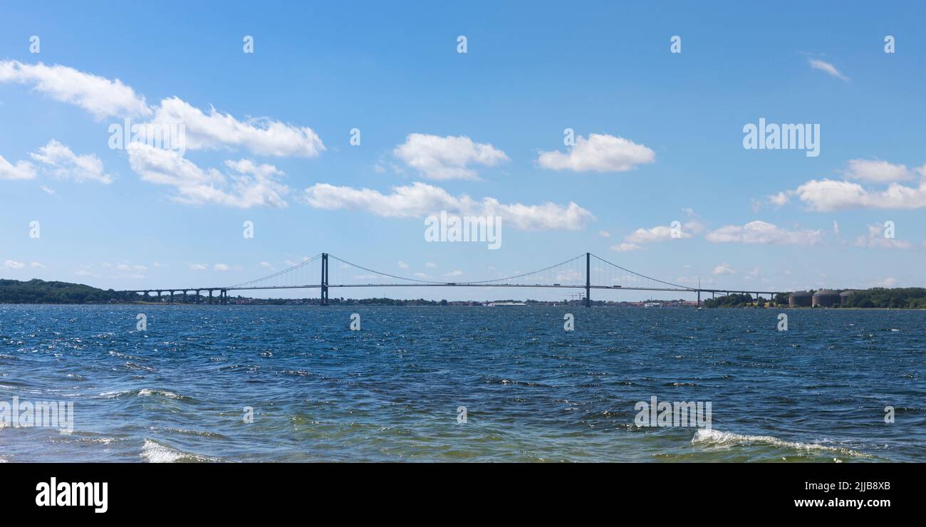 Ny Lillebæeltsbro, bridge crossing the Little Belt, connecting Jutland and Funen in Denmark Stock Photo
