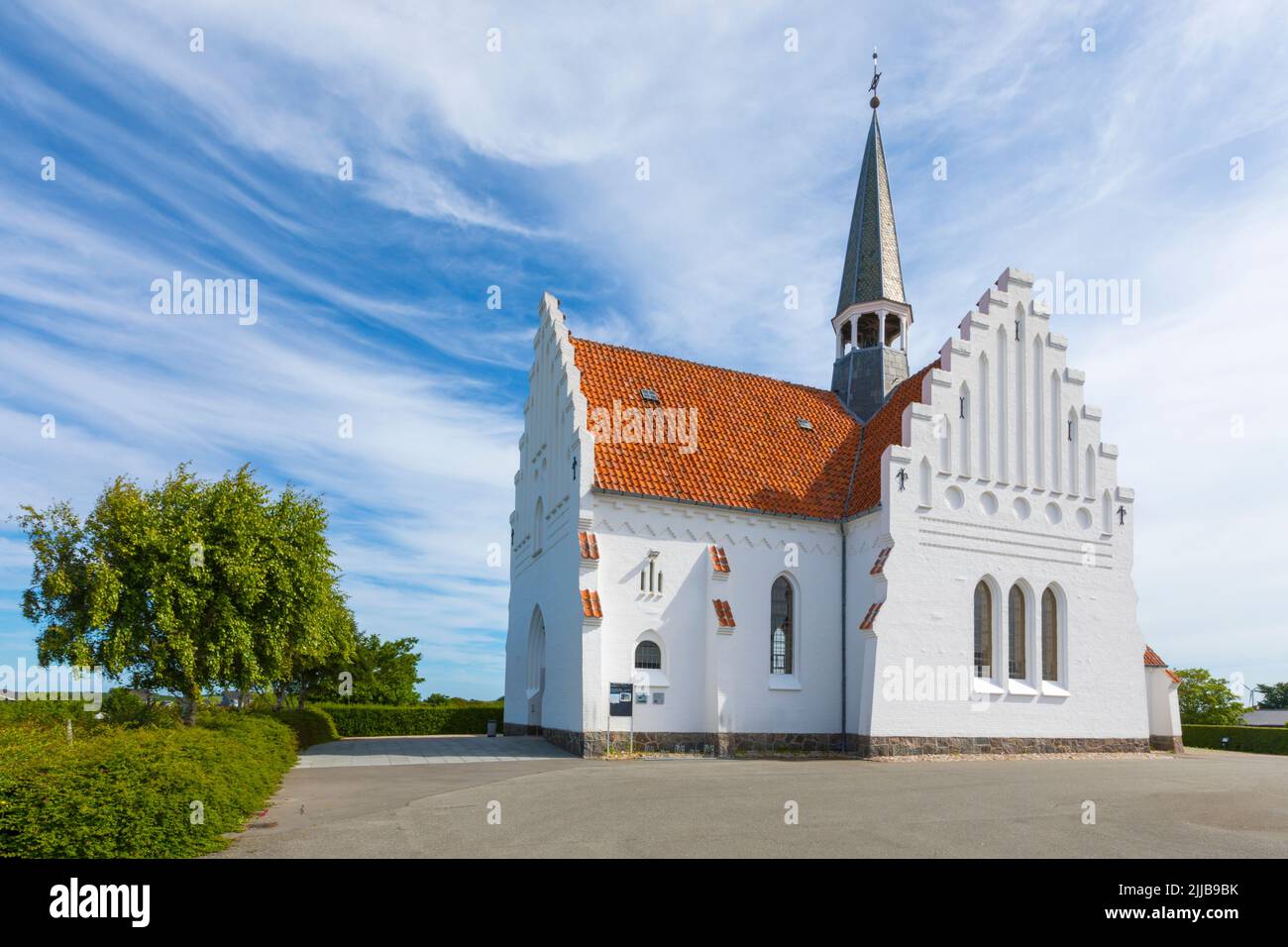Small church of Bagenkop, Langeland, Denmark Stock Photo