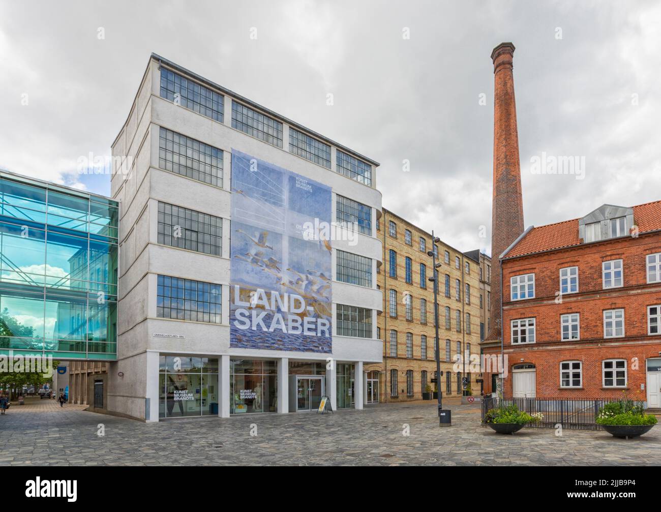 Odense, Denmark – June 15, 2022: Former textiles factory, today containing art museum 'Kunstmuseum Brandts' Stock Photo