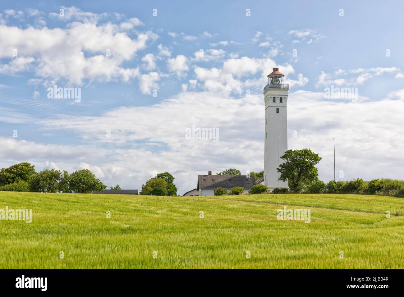 Keldsnor Fyr, lighthouse at the southern tip of Baltic Sea island Langeland, Denmark Stock Photo