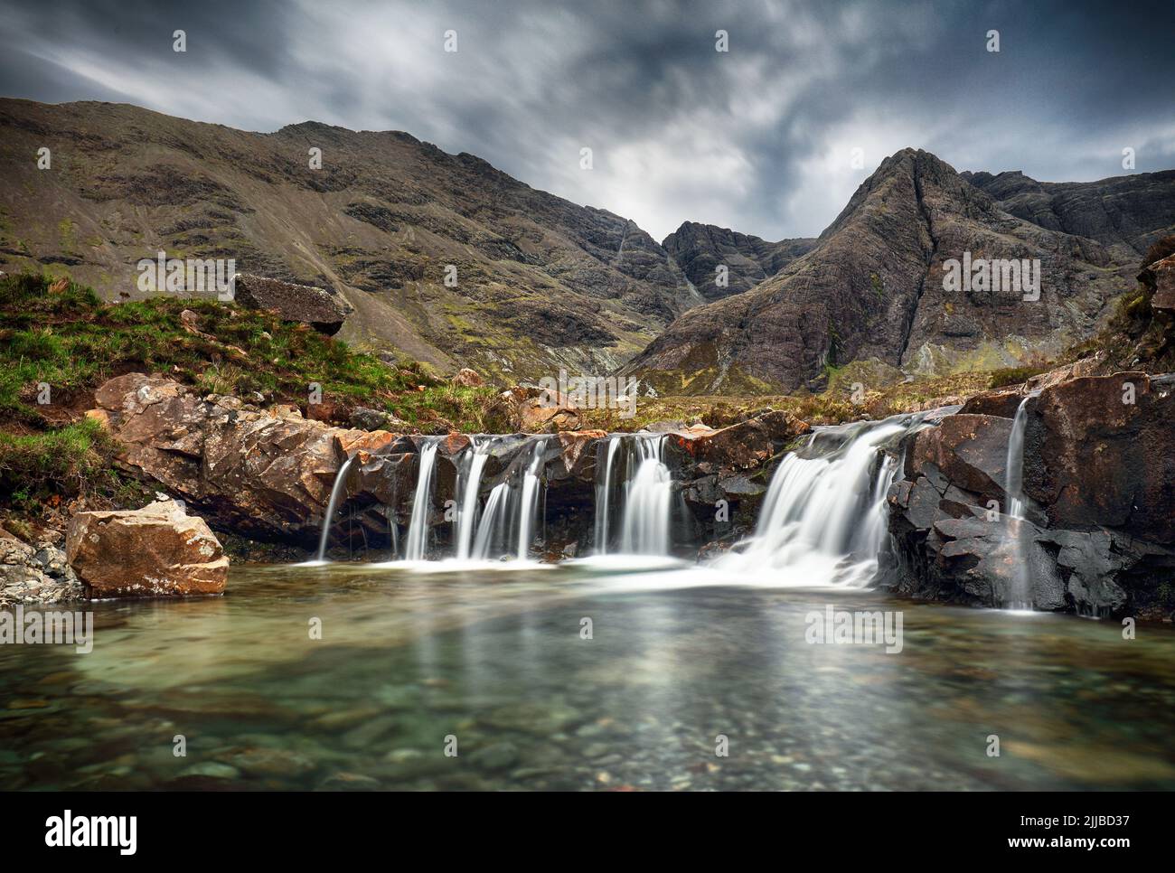 Waterfall In Isle of Skye, Scotland - Fairy pools Stock Photo