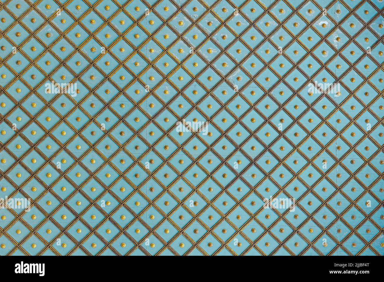 geometric tuchese background with gold ornament. Stock Photo