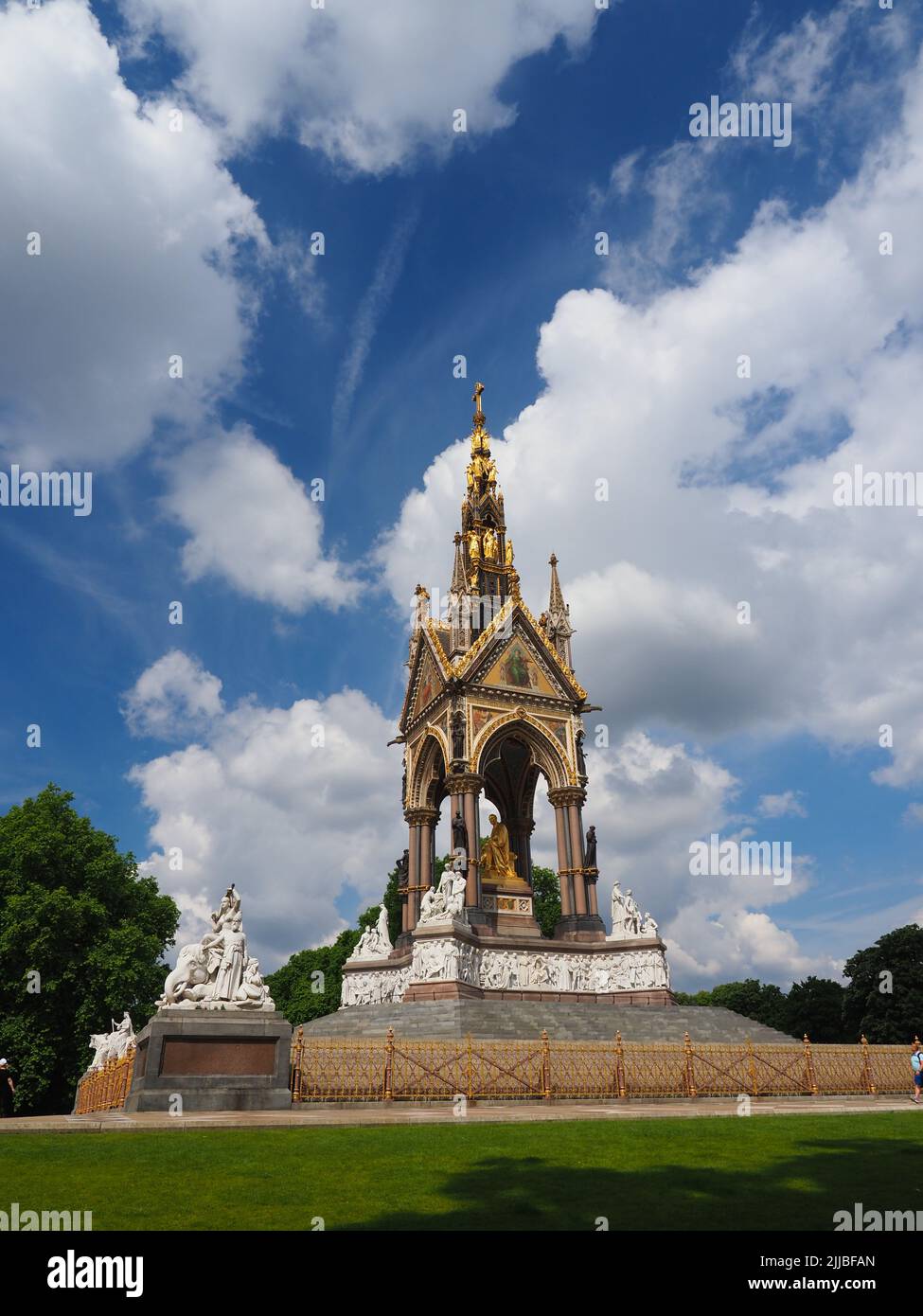 The Royal Albert Memorial in Kensington in London on a bright summer's day Stock Photo