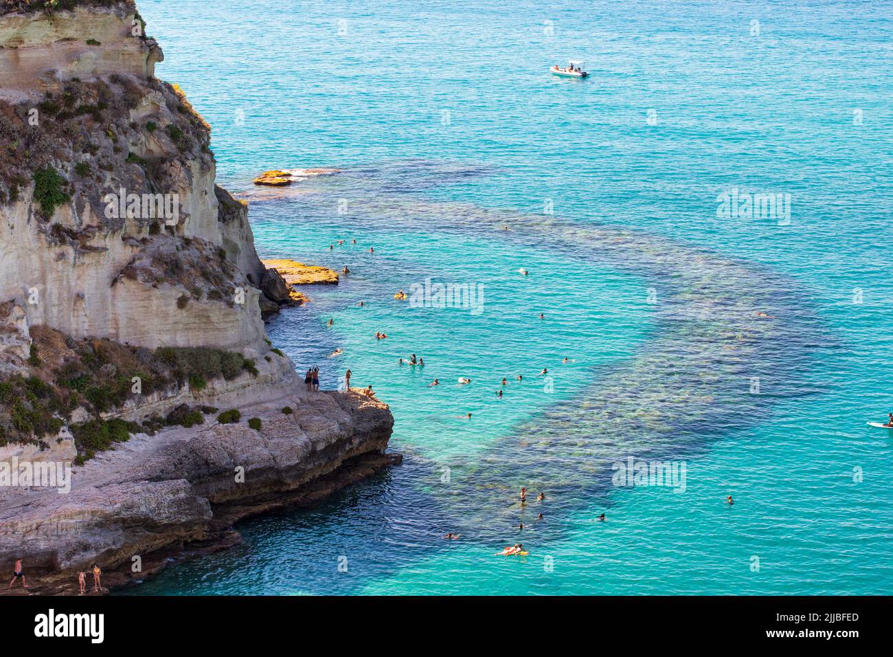 Grotta del Palombaro side view at Tropea , Calabria, Italy Stock Photo