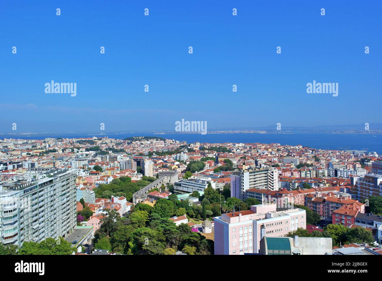 View over Lisbon, the portuguese capital city Stock Photo
