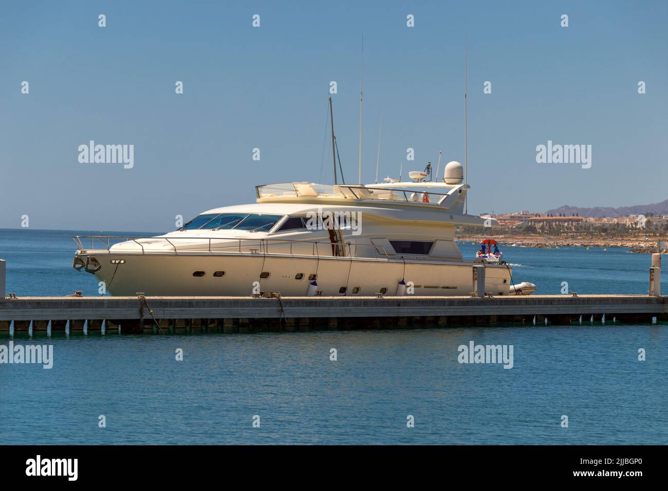 Luxury Yacht Moored at Garrucha Almeria province, Andalucía, Spain Stock Photo