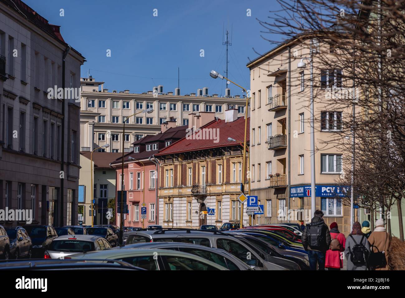 Jan II Sobieski Street in Rzeszow, largest city in southeastern Poland, capital of Subcarpathian Voivodeship Stock Photo