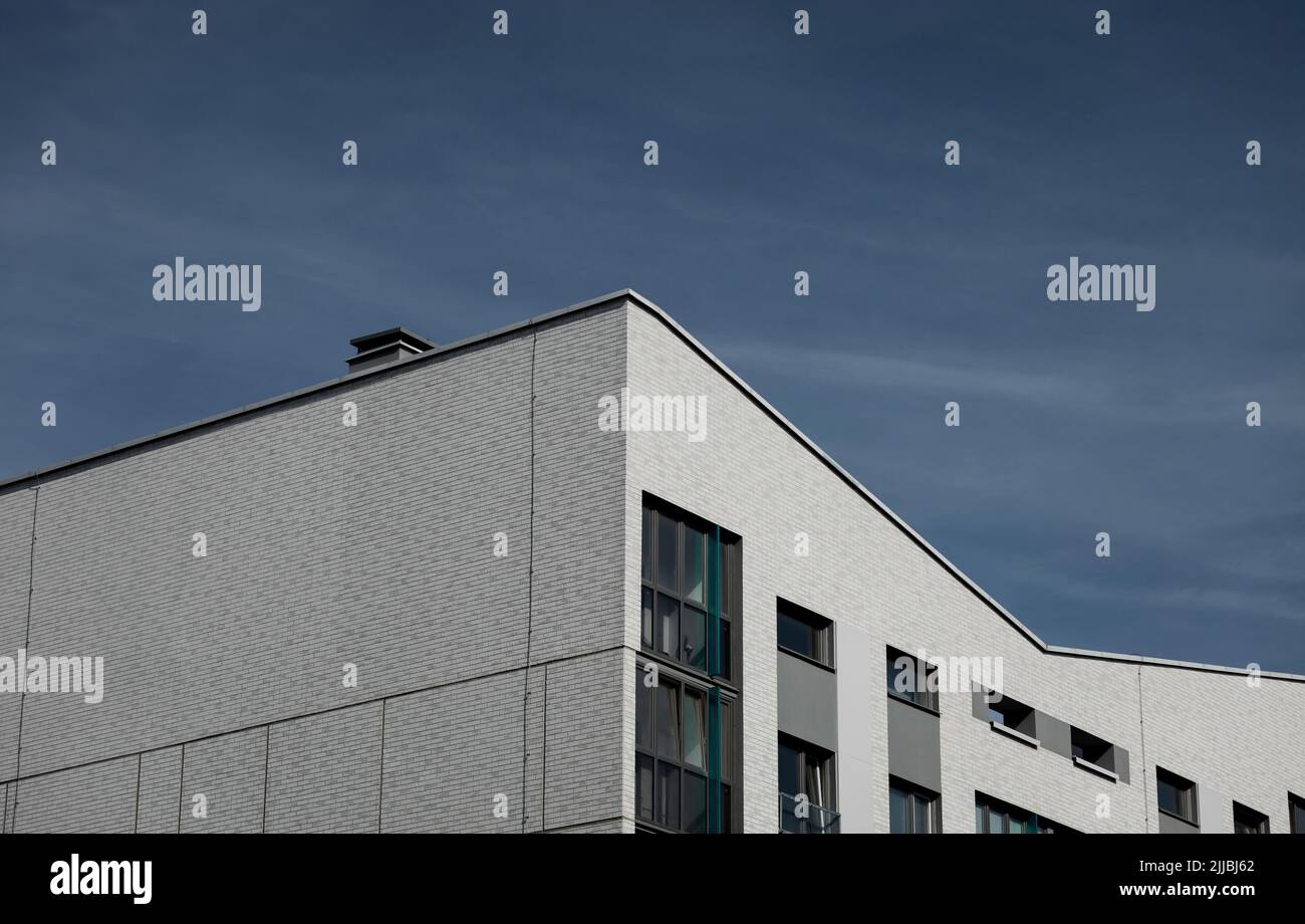 Picture of exterior of a modern brick residential building. modern luxury ...