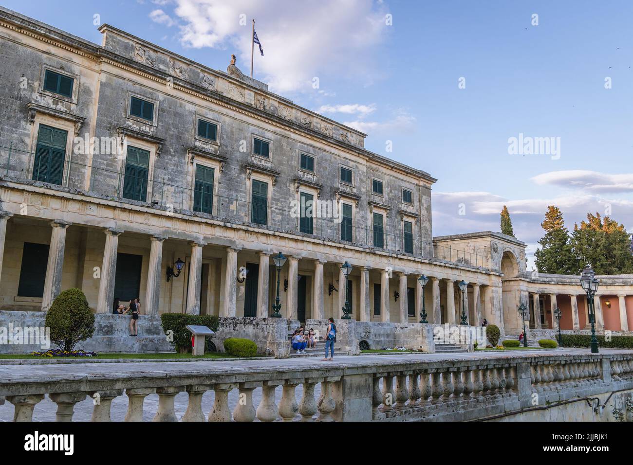Museum of Asian Art in Palace of St. Michael and St. Old Town of Corfu city on the island