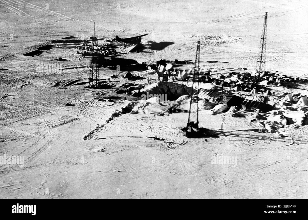 Little America under construction, Byrd Antarctic Expedition Stock Photo