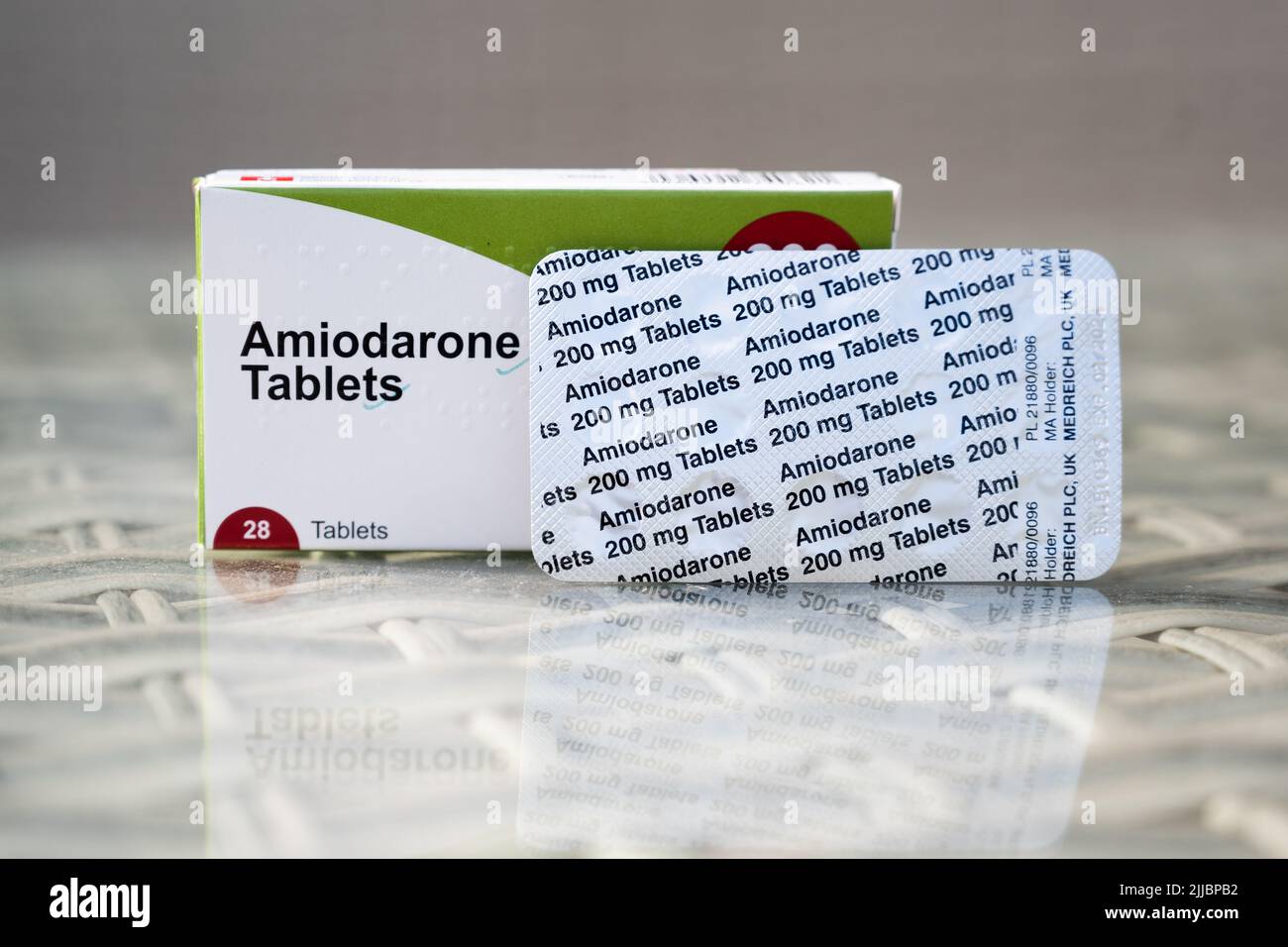 Amiodarone is a medicine used to treat heart rhythm disorders(arrhythmia) Stock Photo