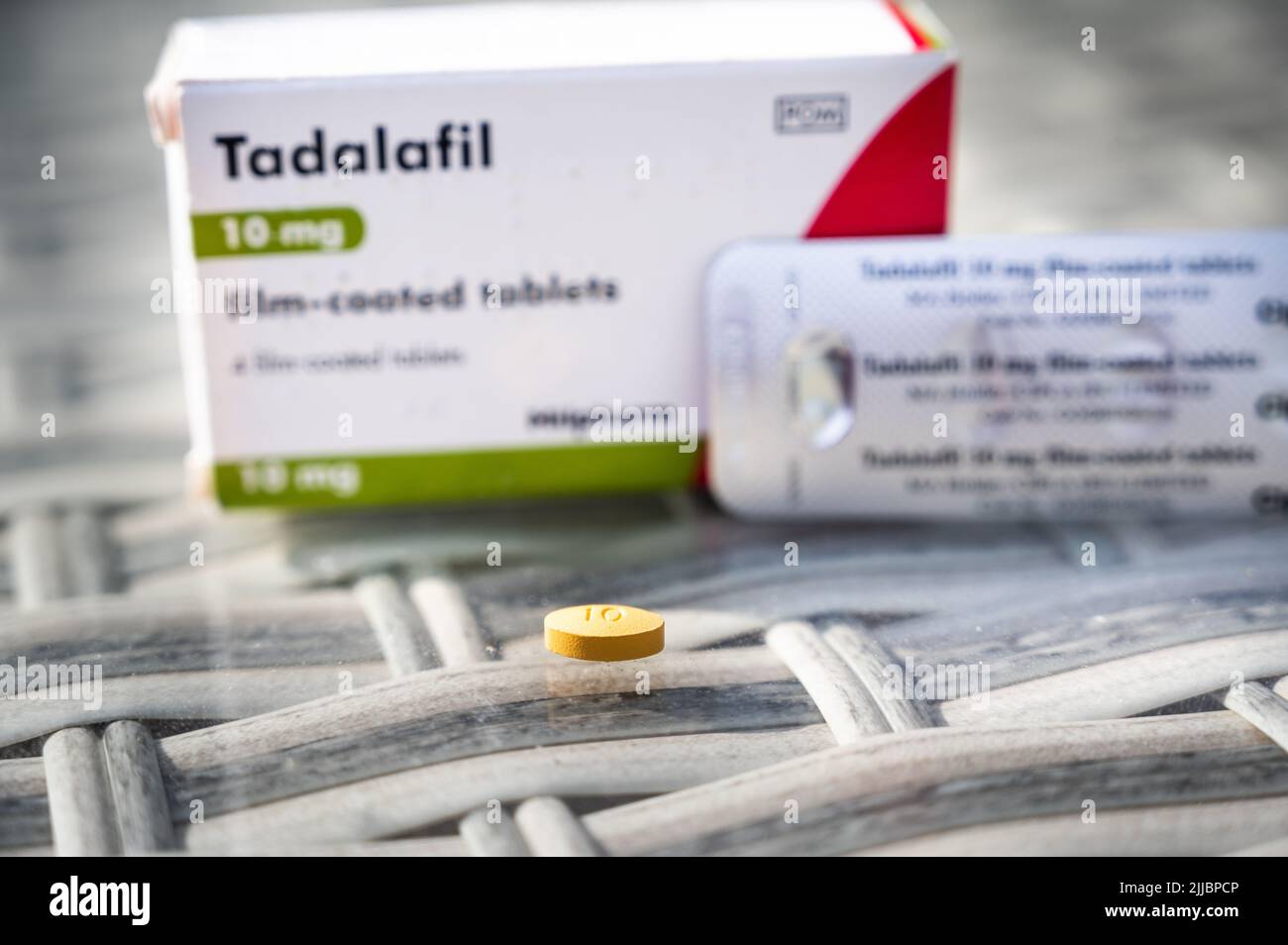Tadalafil , otherwise known as Cialis, a drug used to treat erectile dysfunction Stock Photo