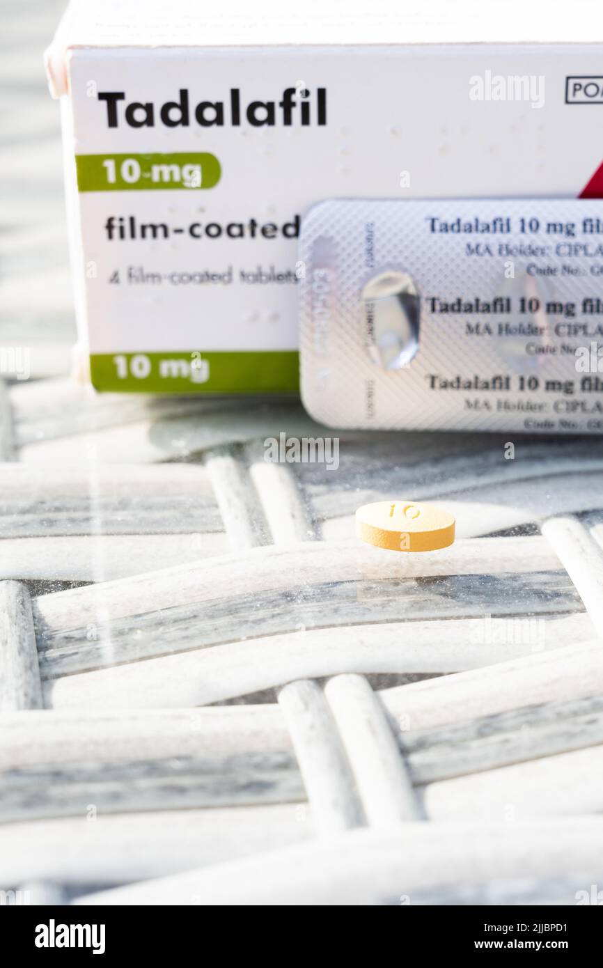 Tadalafil , otherwise known as Cialis, a drug used to treat erectile dysfunction Stock Photo