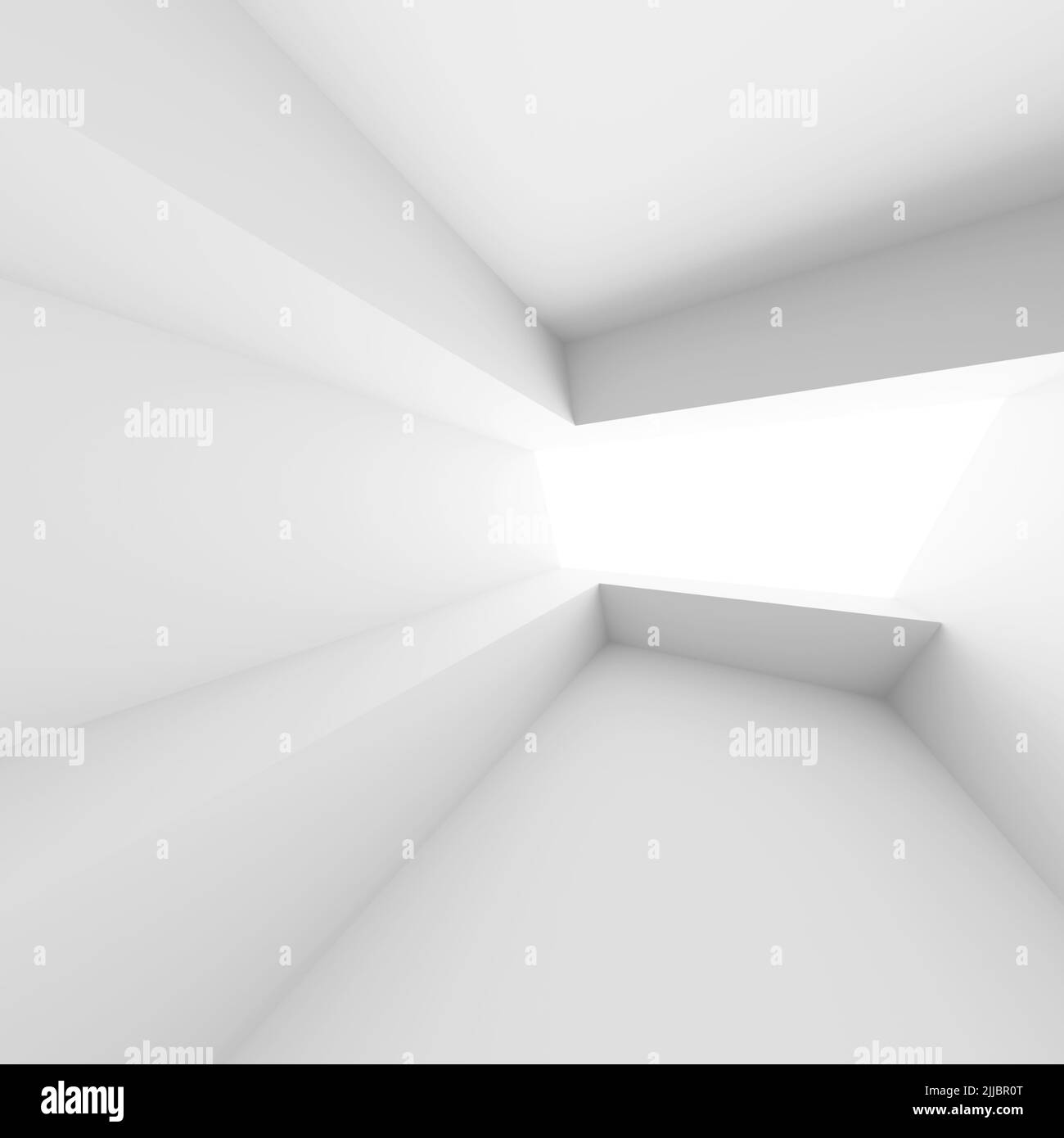 3d White Building Construction. Abstract Architecture Background Stock Photo
