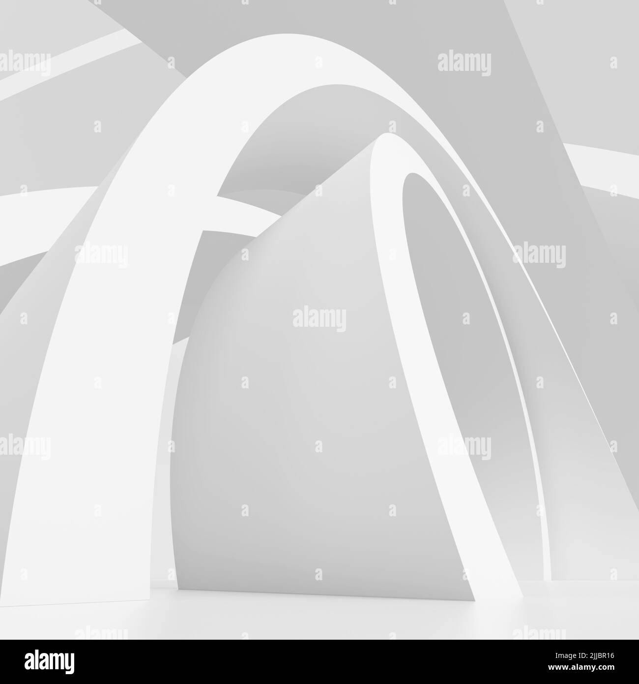 3d Rendering of White Arch Construction. Abstract Architecture Background Stock Photo