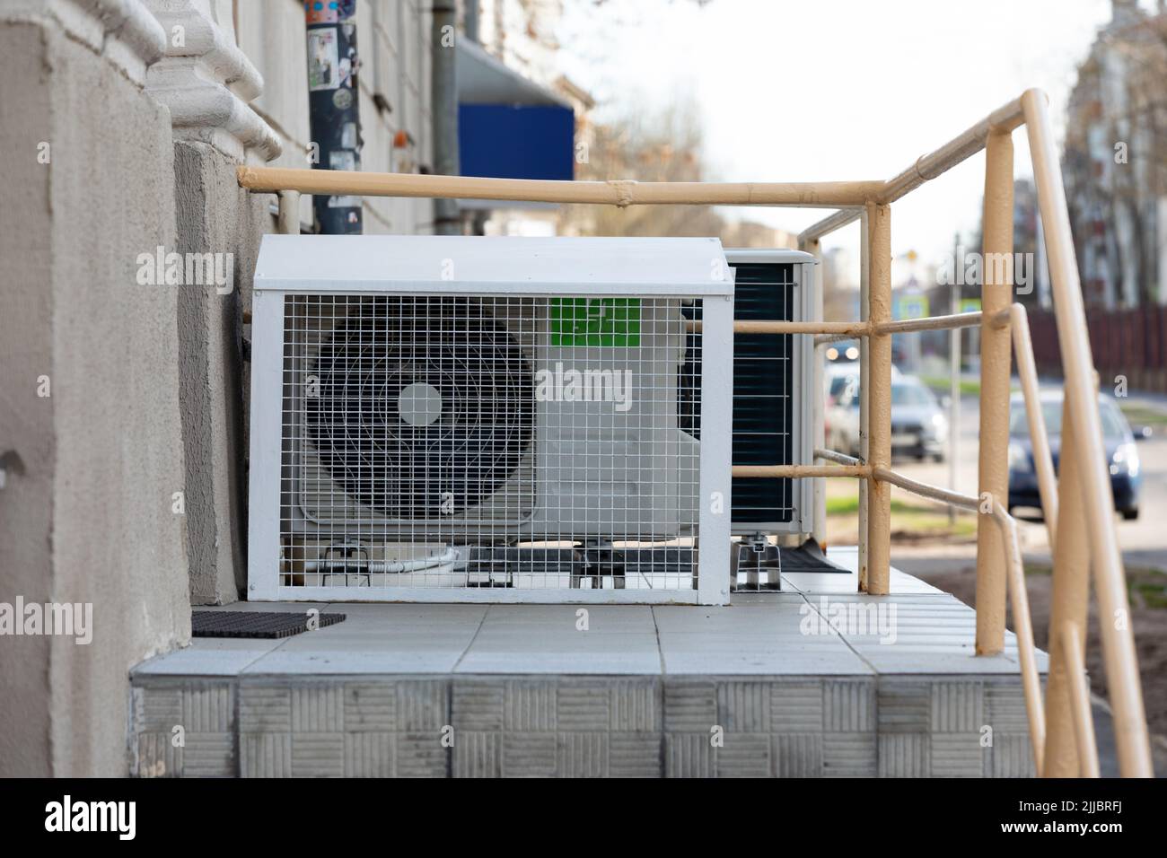 external condensing unit of the air conditioning unit Stock Photo Alamy