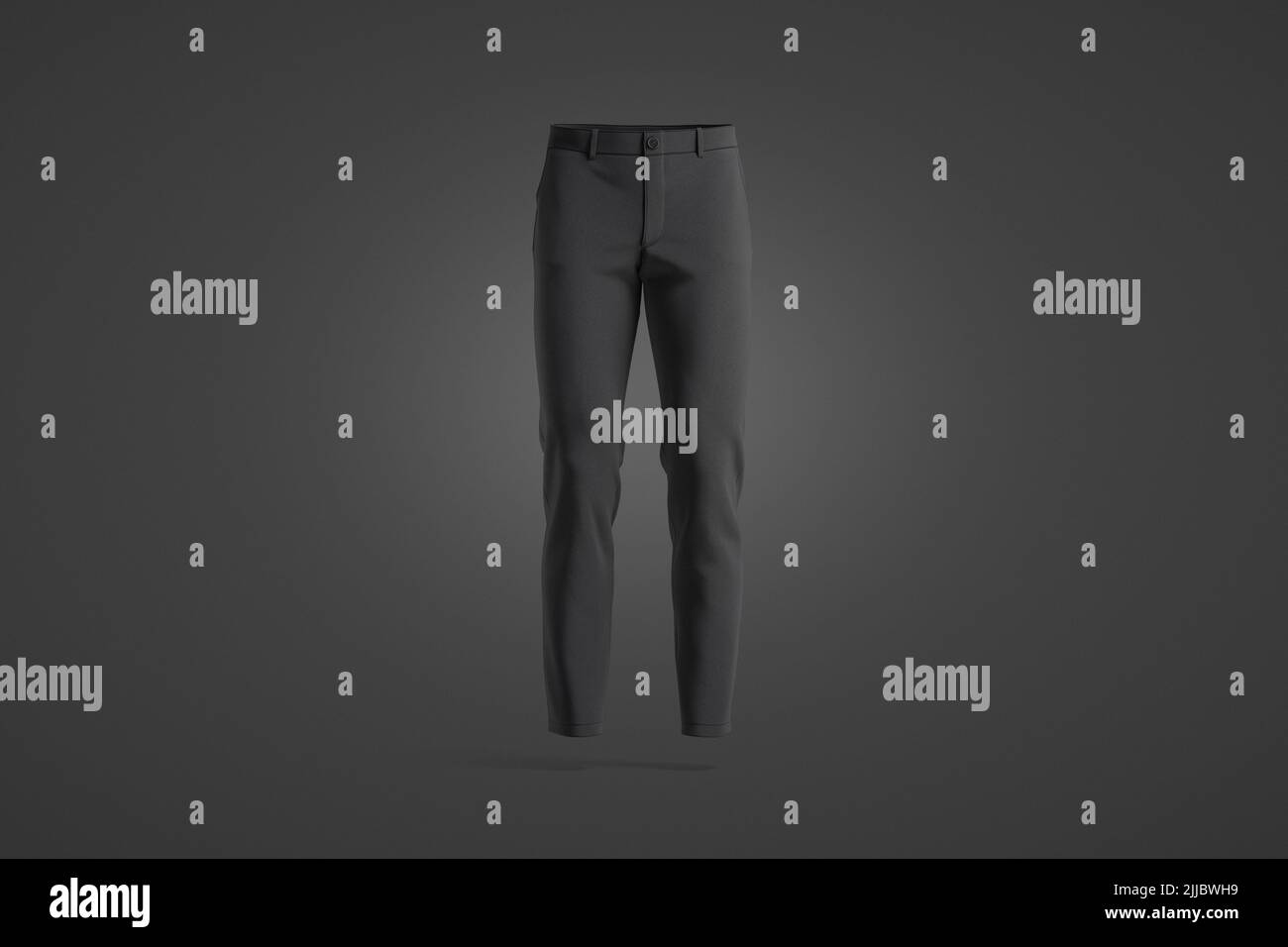 Blank black man pants mockup, dark background Stock Photo