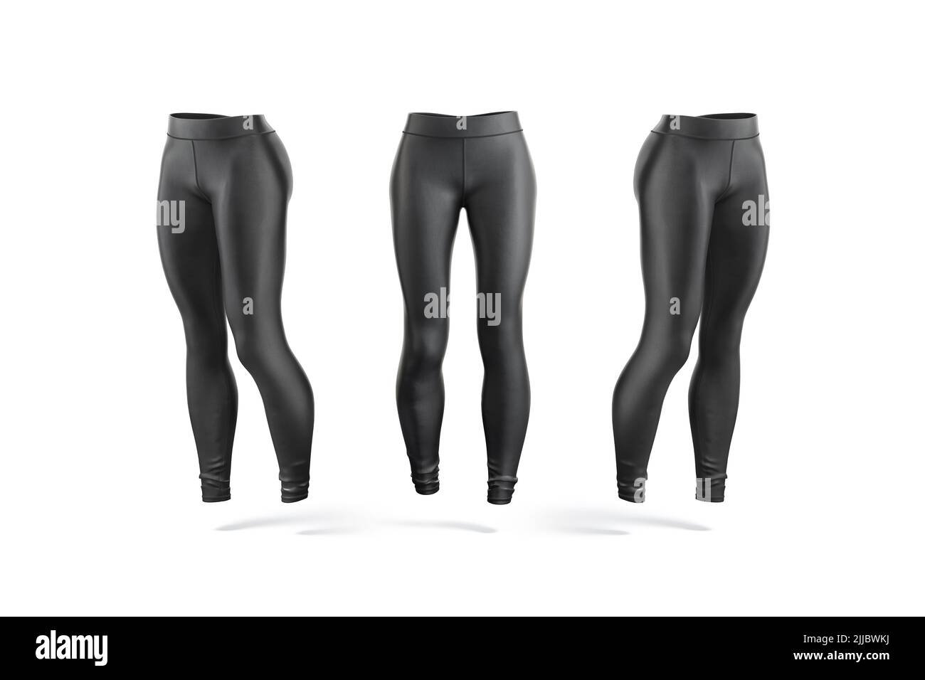 Blank black women sport leggings mockup, front and side view Stock Photo Alamy