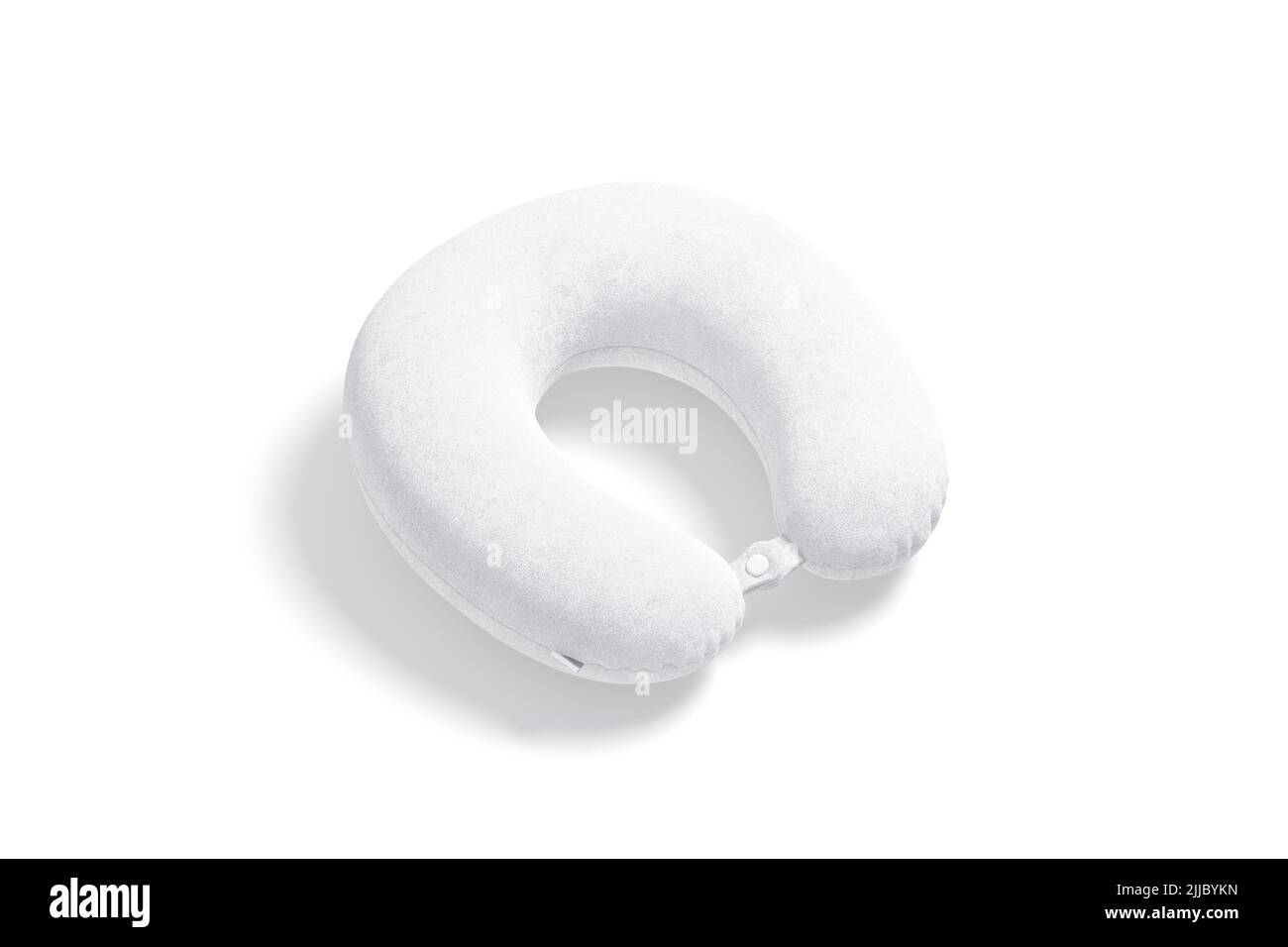 Blank white travel pillow mockup, side view Stock Photo