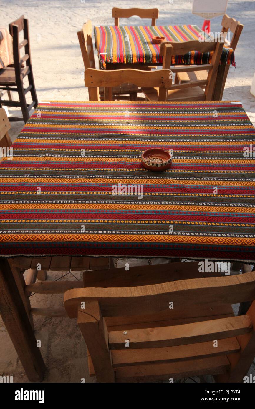 Traditional and Retro Style Turkish Outdoor Cafe. Konya Turkey Stock