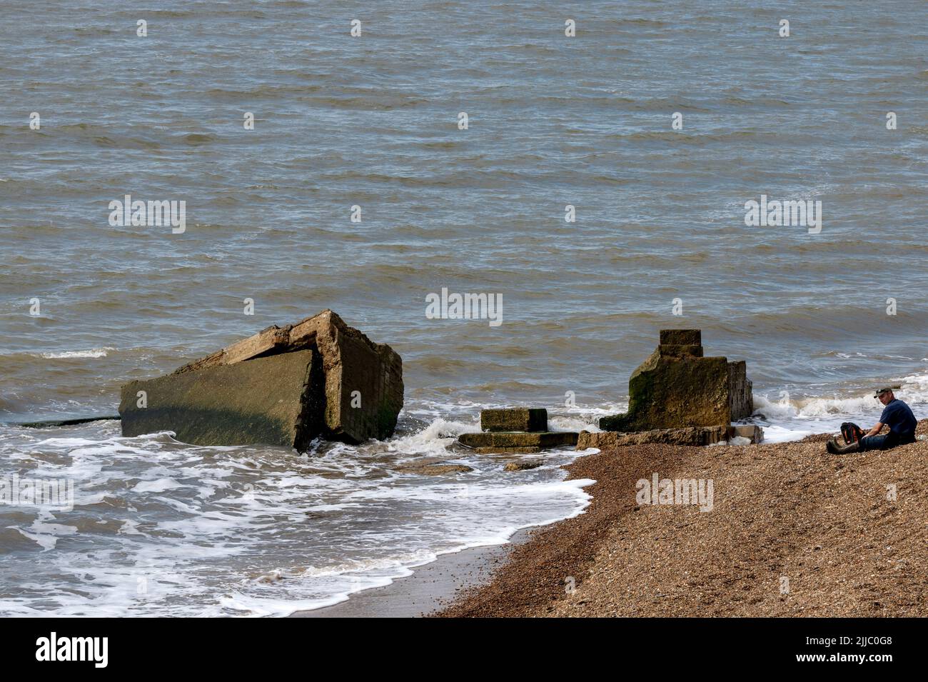 Effects of coastal erosion Bawdsey Suffolk England Stock Photo