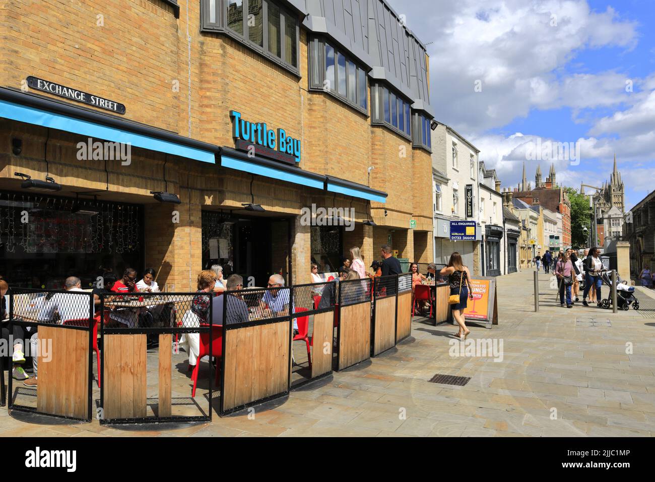 The Turtle Bay bar in Cathedral square, Peterborough City; Cambridgeshire, England, UK Stock