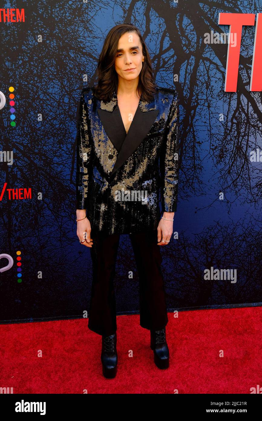 Darwin Del Fabro arrives at the premiere of 'They/Them' at 2022 Outfest ...
